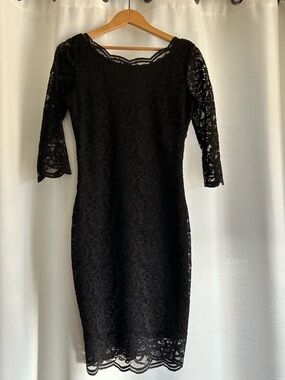 Le Château Black Lace Midi Dress